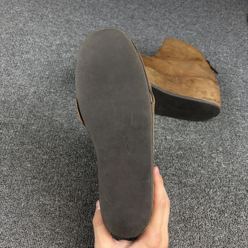 Marsell Brown Suede Platform Wedge Ankle Boots Back Zip Luxury Made Italy
